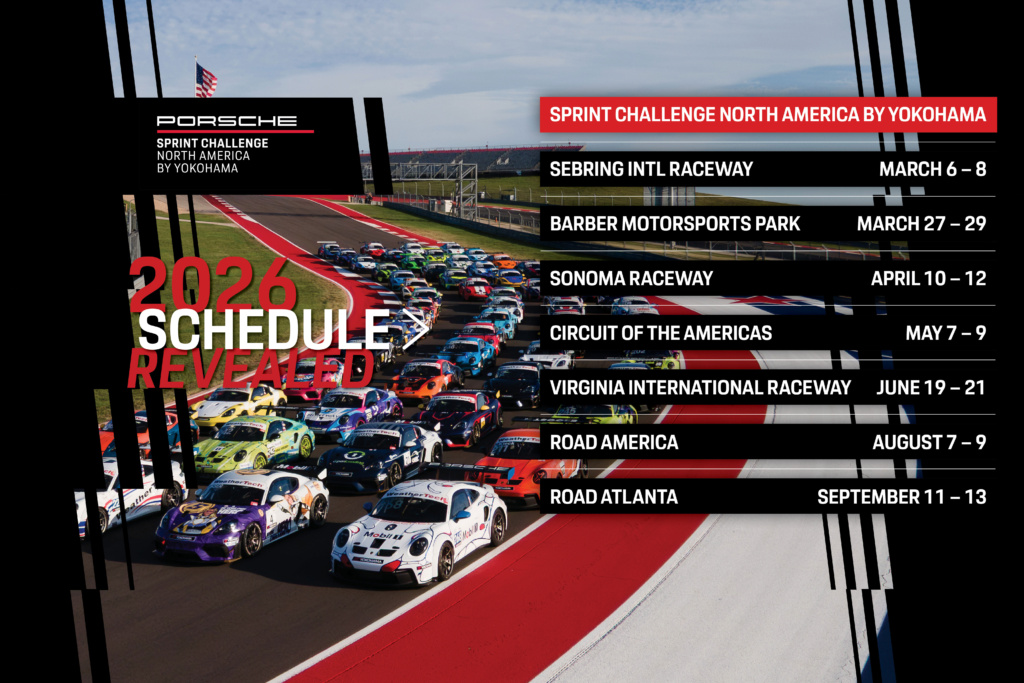 2026 Porsche Sprint Challenge North America Schedule