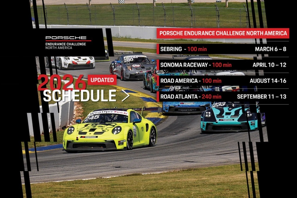 Updated 2026 Porsche Endurance Challenge North America Schedule